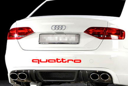 Quattro Rear Bumper Vinyl Decal for Audi Cars