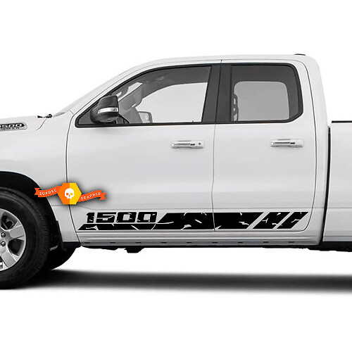 Distressed 1500 Side Stripes Vinyl Decals for Dodge Ram 1500