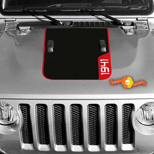 1941 Hood Blackout Vinyl Decal for Jeep Wrangler Rubicon
