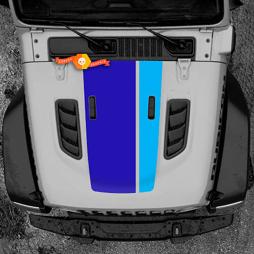 Hood Vinyl Decal Sticker Graphics 2 for Jeep Wrangler Rubicon