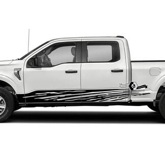 2x Ford F-150 XLT 2023 Side Rocker Panel Mud Graphics Side Decals Stickers
