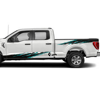 2x Ford F-150 XLT 2023 Side Rocker Panel and Bed Fender Mud Splash Graphics Side Decals Stickers
