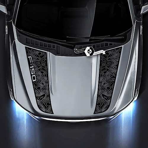 Ford F-150 XLT Hood Topographic Map Graphics Side Decals Stickers
