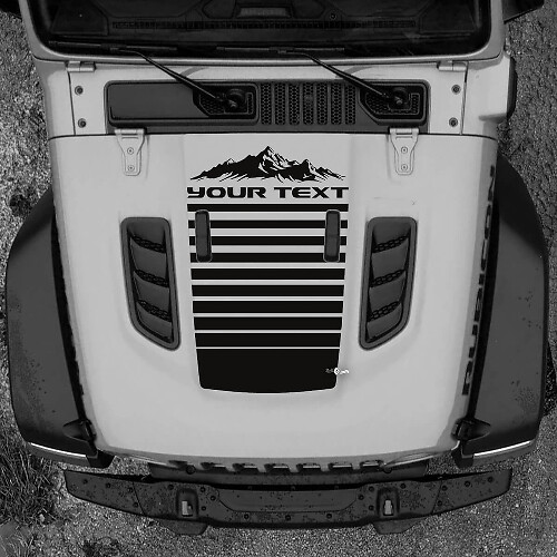 Hood Jeep RUBICON Wrangler JL Vinyl Banner Mountains Lines Decal Sticker Graphics
