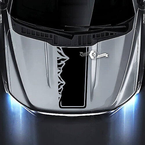 Mountain Style Outline Stripe Hood Vinyl Decal Sticker for Musclecar truck 2015-2020