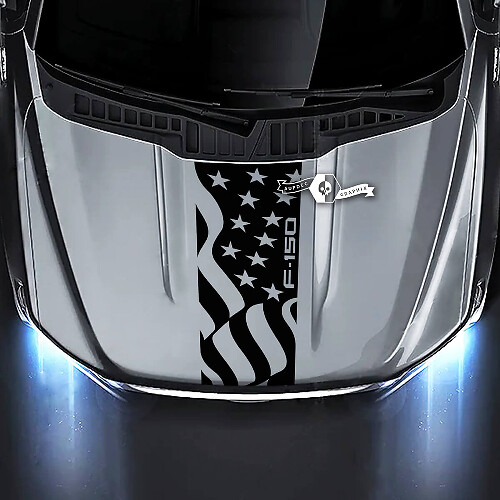 Ford F-150 XL XLT STX LARIAT Hood Flag USA Graphics Decals Stickers
