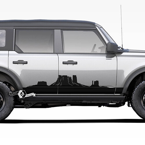 Paquet de 2 Autocollants Décoratifs pour Bas de Caisson Latéraux Monument Valley pour Ford Bronco