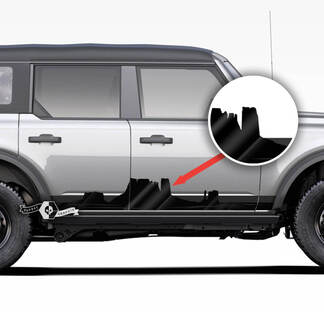 Pair of Mountains Style Rocker Panel Side Monument Valley Decals Stickers for Ford Bronco #2
