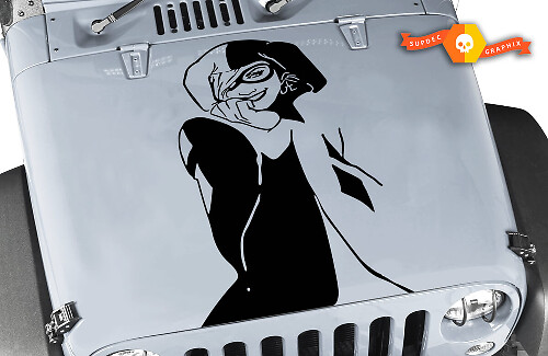 Jeep Hood Harley Quinn hood Graphic Vinyl Decal Sticker Hood Fits To Any Car
