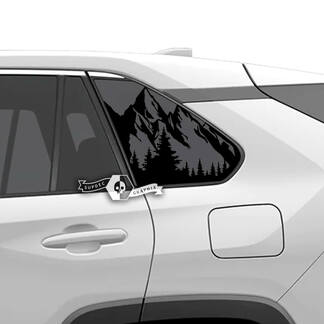 Pair Toyota Rav4 Side Windows Mountain Forest Vinyl Decal Sticker
