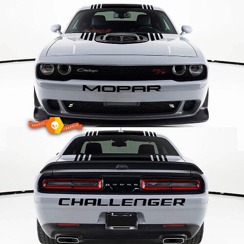 Mopar Challenger Front & Rear Bumper Vinyl Decal Kit for Dodge Challenger 
