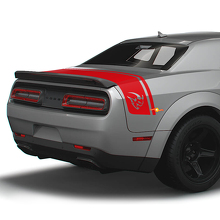 Demon Style Rear Trunk Dual Stripes Vinyl Decals for Dodge Challenger_2