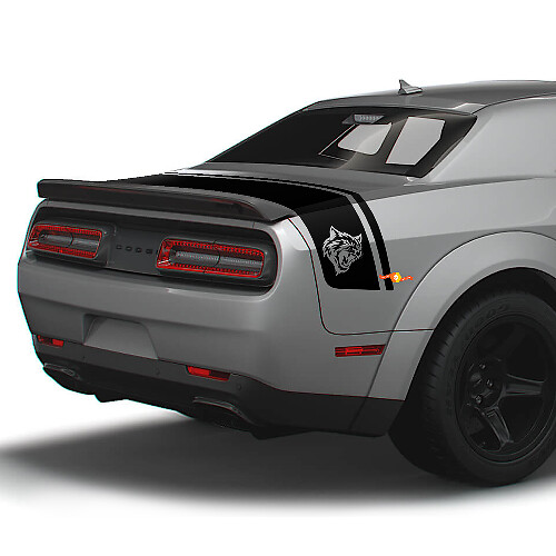 Wildcat Logo Trunk Rear Dual Stripes Vinyl Decals for Dodge Challenger