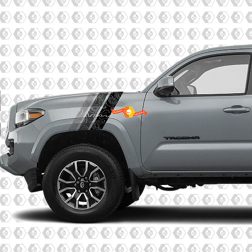 Topographic Front Fender Stripe Vinyl Decal Kit for Toyota Tacoma 2016-2024