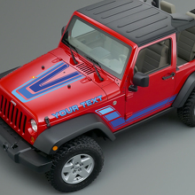Vintage Stripes Hood & Side Vinyl Decals Kit for Jeep Renegade CJ5 CJ7 _2