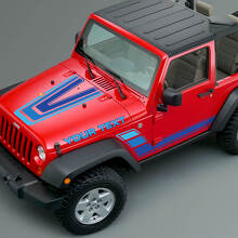 Vintage Stripes Hood & Side Vinyl Decals Kit for Jeep Renegade CJ5 CJ7 _2