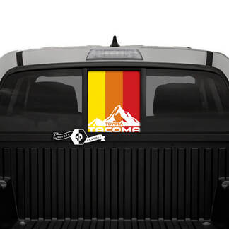 Toyota Tacoma SR5  Pick-up Truck Rear Window Three Colors Old School SunSet Vinyl Decals Graphic Sticker
