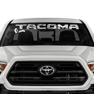 Windshield Tacoma Vinyl Decal Stickers Kit for Toyota Tacoma Topographic Style
