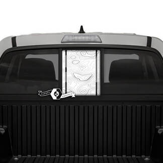 Toyota Tacoma SR5  Pick-up Truck Rear Window Tailgate Topographic Map Topo Vinyl Decals Graphic Sticker

