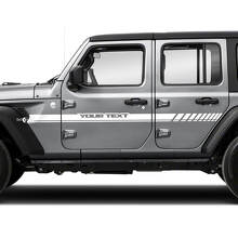 Custom Text Doors Fender Side Stripe Vinyl Sticker Decal for Jeep Wrangler Unlimited 2