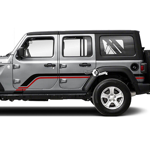 Doors Fender Side Stripe Vinyl Sticker Decal 2 Colours for Jeep Wrangler Unlimited 2