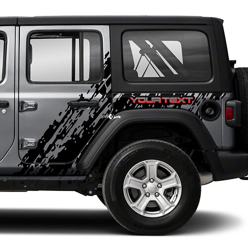 Splash Doors Side Mud Wrangler Graphic Sticker Decal 2 Colours for Jeep Wrangler Unlimited JK 4 Door