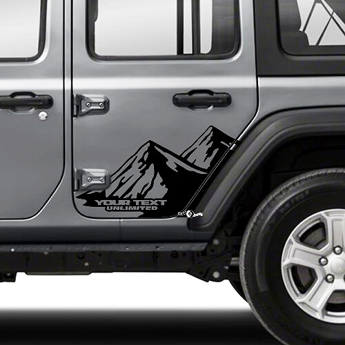 2x Jeep Wrangler Unlimited Doors Fender Mountains Side Stripe 4 Colors Vinyl Sticker Decal
