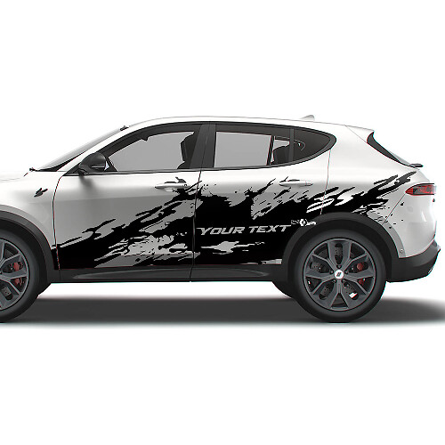 Mud Splash with Custom Text Side Vinyl Decal Kit for Dodge Hornet_1