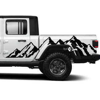 Huge Mountains Wrap Bed Side Doors Vinyl Decals for Jeep Gladiator
