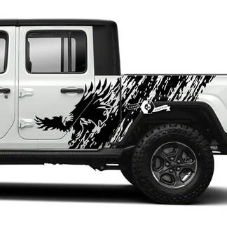 Huge US Bald with Flag Wrap Bed Side Doors Vinyl Decals for Jeep Gladiator
