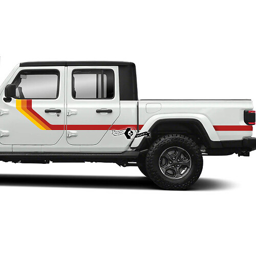 Pair Jeep Gladiator Rubicon retro vintage Doors 4x4 Off-Road racing stripe kit sport Off Road 3 Colors
