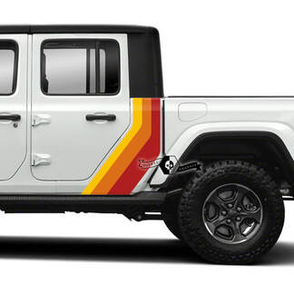 Pair Jeep Gladiator Rubicon retro vintage Doors Fender Bed Side 4x4 Off-Road racing stripe kit sport Off Road 3 Colors
