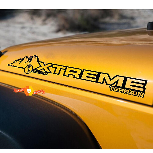 Xtream Bonnet Vinyl Sticker Decal Pair for Jeep Wrangler Rubicon Sahara JK CJ TJ YJ