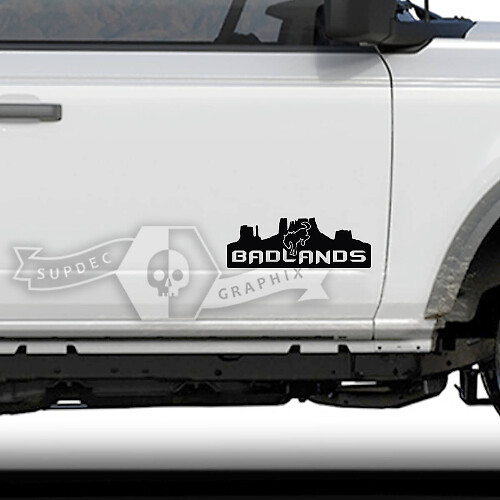 Badlands Valley Silhouette Side Door Vinyl Decal Sticker for Musclecar horse