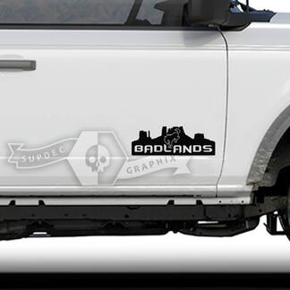 Pair Ford Bronco Doors Monument Valley Badlands Vinyl Decal Sticker Graphics
