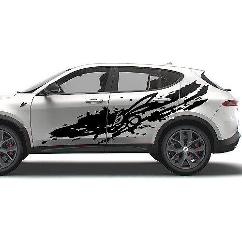 Hornet Logo Mud Splash Style Side Vinyl Decal Kit for Dodge Hornet