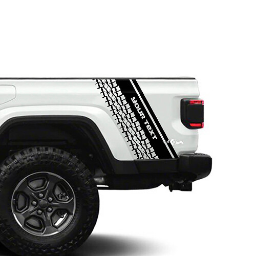 Bed Side Fender Tyre Tracks 4x4 Off-Road Racing Stripe Kit Outline Vinyl Decal Sticker Pair for Jeep Gladiator