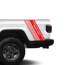 Bed Side Fender Tyre Tracks 4x4 Off-Road Racing Stripe Kit Outline Vinyl Decal Sticker Pair for Jeep Gladiator 3