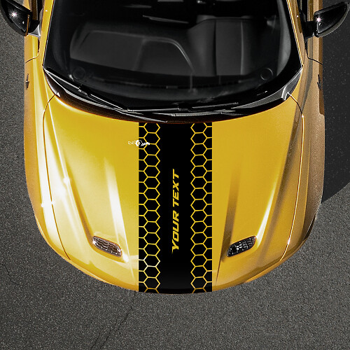 Custom Text Honeycomb Style Hood Stripe Vinyl Decal for Dodge Hornet