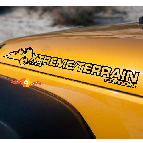 Xtream Terrain Bonnet Vinyl Sticker Decal Pair for Jeep Wrangler Rubicon Sahara JK CJ TJ YJ