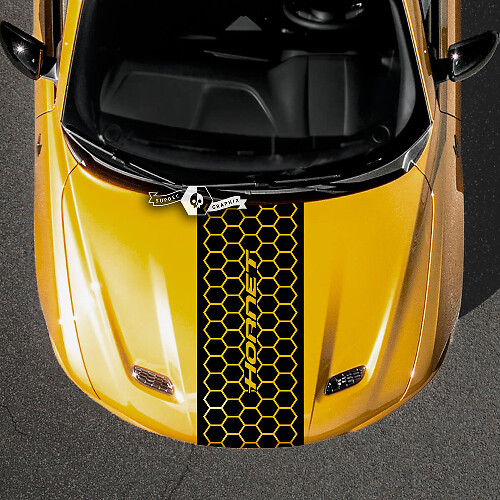Honeycomb Logo Hood Stripes Vinyl Decal for Dodge Hornet