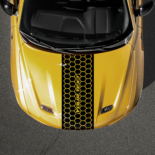 Honeycomb Style Custom Text Hood Stripe Vinyl Decal for Dodge Hornet