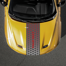 Honeycomb Style Gradient Custom Text Hood Stripe Vinyl Decal for Dodge Hornet_2