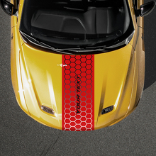 Honeycomb Style Gradient Custom Text Hood Stripe Vinyl Decal for Dodge Hornet_3