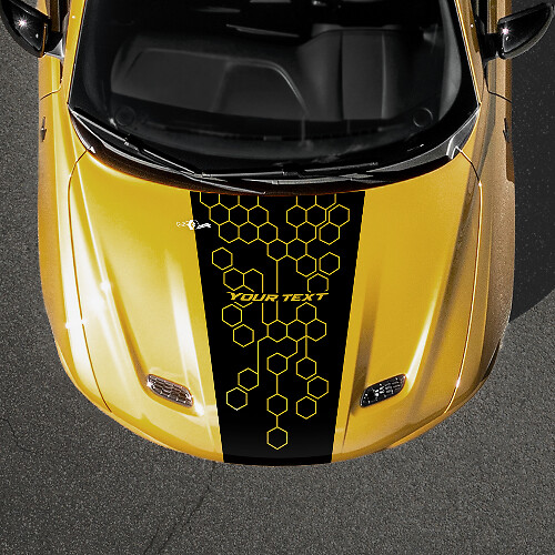 Honeycomb Custom Text Hood Stripe Vinyl Decal for Dodge Hornet
