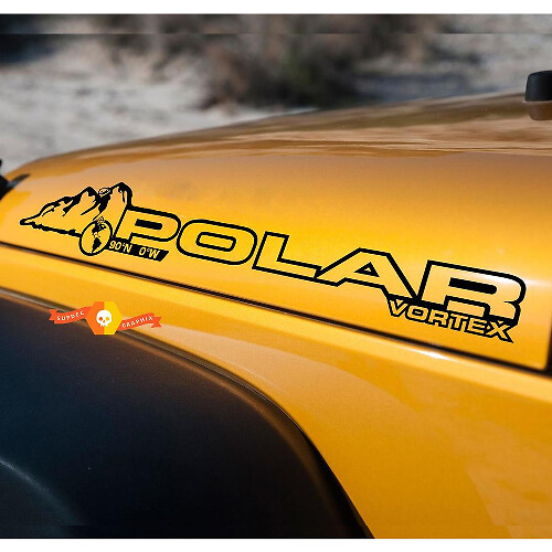 Polar Vortex Hood Vinyl Sticker Decal Pair for Jeep Wrangler Rubicon Sahara JK CJ TJ YJ