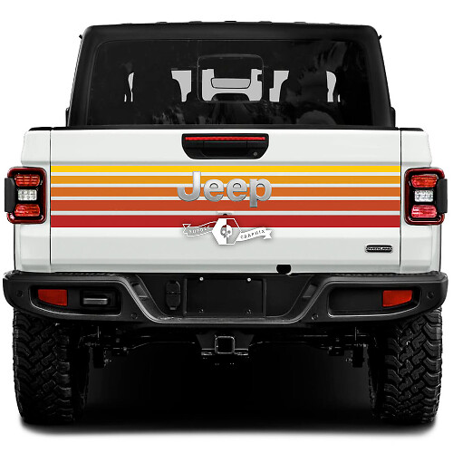 Retro Vintage Tailgate Stripes Vinyl Decal Kit for Jeep Gladiator
