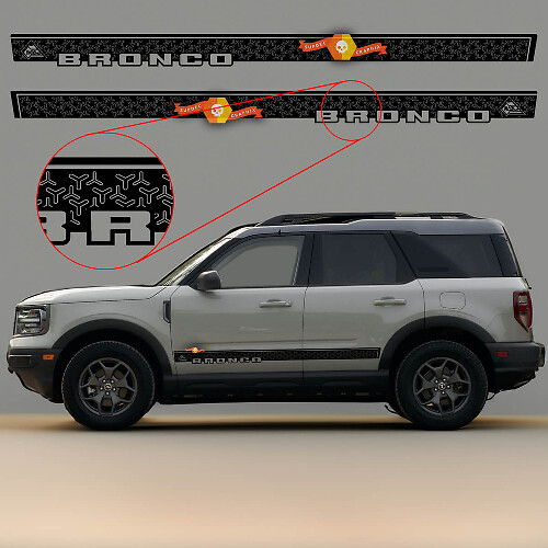 Black Diamond Door Side Stripe Vinyl Decals Kit for Musclecar horse Sport