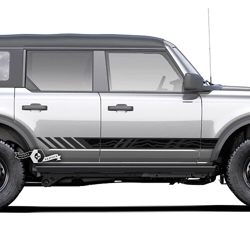 Pair of  Doors Side Rocker Panel Graphics Line Decals Stickers for Ford Bronco 2 Colors
