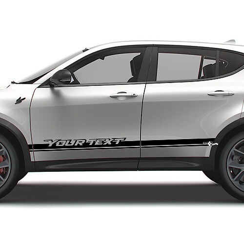 Decorated Custom Text Side Stripes Vinyl Decal for Dodge Hornet